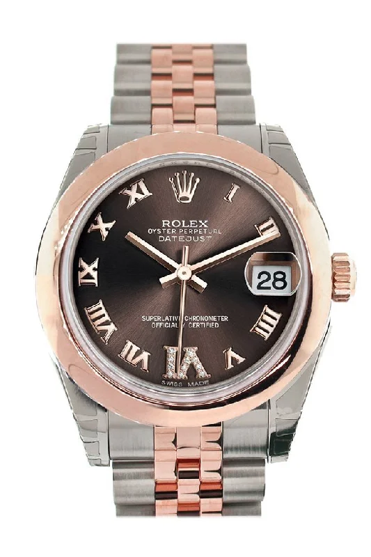 stylish watches for everyday wear Rolex Datejust 31 Chocolate Roman Large VI set with Diamond Dial 18K Rose Gold Two Tone Jubilee Ladies Watch 178241 stylish watches for everyday wear Rolex Datejust 31 Chocolate Roman Large VI set with Diamond Dial 18K Rose Gold Two Tone Jubilee Ladies Watch 178241