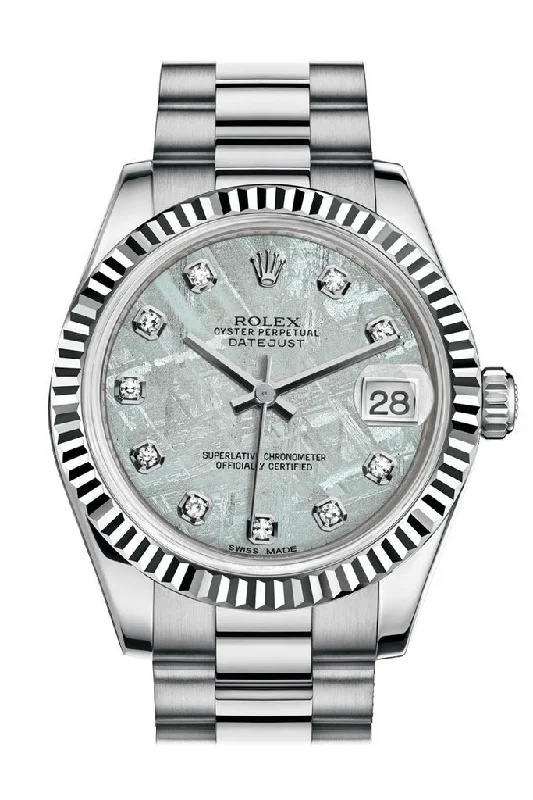 best luxury watches for men Rolex Datejust 31 MeteoriteÊDiamond Dial Fluted Bezel 18K White Gold President Ladies Watch 178279 best luxury watches for men Rolex Datejust 31 MeteoriteÊDiamond Dial Fluted Bezel 18K White Gold President Ladies Watch 178279