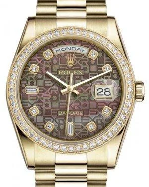 Casual watches for weekend outings Rolex Day-Date 36 Yellow Gold Black Mother of Pearl Jubilee Diamond Dial & Diamond Bezel President Bracelet 118348 Casual watches for weekend outings Rolex Day-Date 36 Yellow Gold Black Mother of Pearl Jubilee Diamond Dial & Diamond Bezel President Bracelet 118348