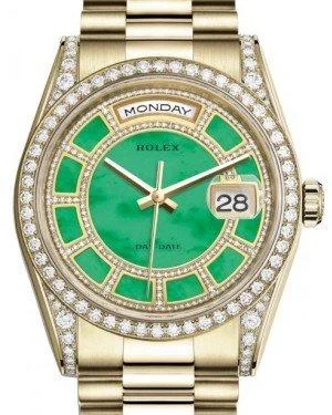 Watches made for exclusive collectors Rolex Day-Date 36 Yellow Gold Carousel of Green Jade Diamond Dial & Diamond Set Case & Bezel President Bracelet 118388 Watches made for exclusive collectors Rolex Day-Date 36 Yellow Gold Carousel of Green Jade Diamond Dial & Diamond Set Case & Bezel President Bracelet 118388