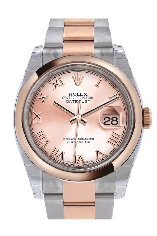 Formal watches for business people   Rolex Datejust 36 Pink Roman DialSteel and 18k Rose Gold Oyster Watch 116201
