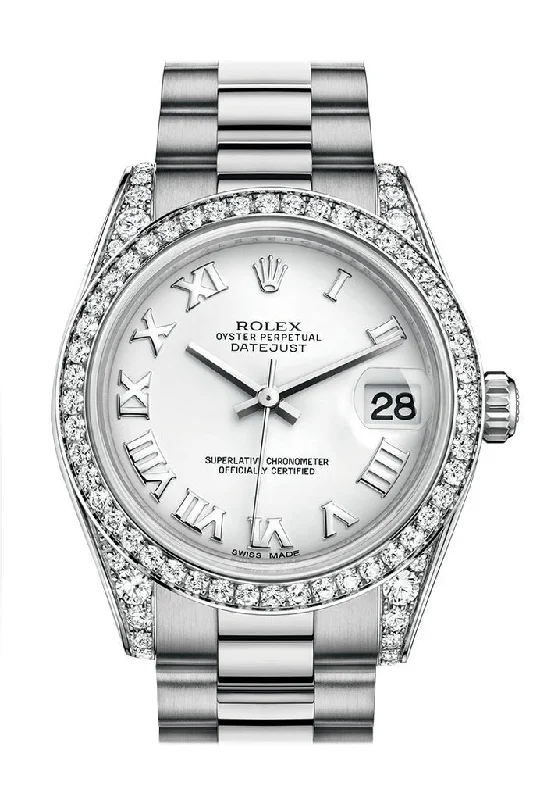 stylish watches for everyday wear Rolex Datejust 31 White Roman Dial Diamond Bezel Lug 18K White Gold President Ladies Watch 178159 stylish watches for everyday wear Rolex Datejust 31 White Roman Dial Diamond Bezel Lug 18K White Gold President Ladies Watch 178159