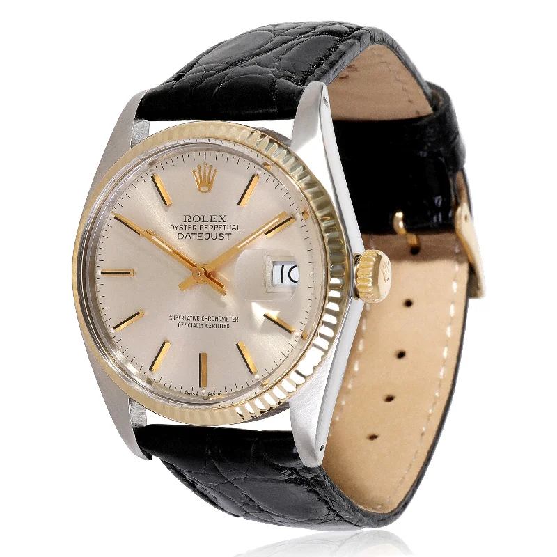 minimalistic watches for men with leather bands   Rolex Datejust 16013 Mens Watch in 14kt Stainless Steel/Yellow Gold