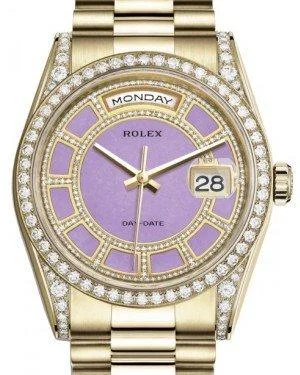 stylish watches for casual wear Rolex Day-Date 36 Yellow Gold Carousel of Lavender Jade Diamond Dial & Diamond Set Case & Bezel President Bracelet 118388 stylish watches for casual wear Rolex Day-Date 36 Yellow Gold Carousel of Lavender Jade Diamond Dial & Diamond Set Case & Bezel President Bracelet 118388