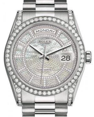 Watches with a stylish look Rolex Day-Date 36 White Gold Carousel of White Mother of Pearl Diamond Dial & Diamond Set Case & Bezel President Bracelet 118389 Watches with a stylish look Rolex Day-Date 36 White Gold Carousel of White Mother of Pearl Diamond Dial & Diamond Set Case & Bezel President Bracelet 118389