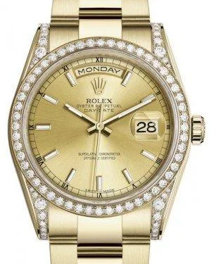 classic pocket watches for collectors Rolex Day-Date 36 Yellow Gold Champagne Index Dial & Diamond Set Case & Bezel Oyster Bracelet 118388 classic pocket watches for collectors Rolex Day-Date 36 Yellow Gold Champagne Index Dial & Diamond Set Case & Bezel Oyster Bracelet 118388