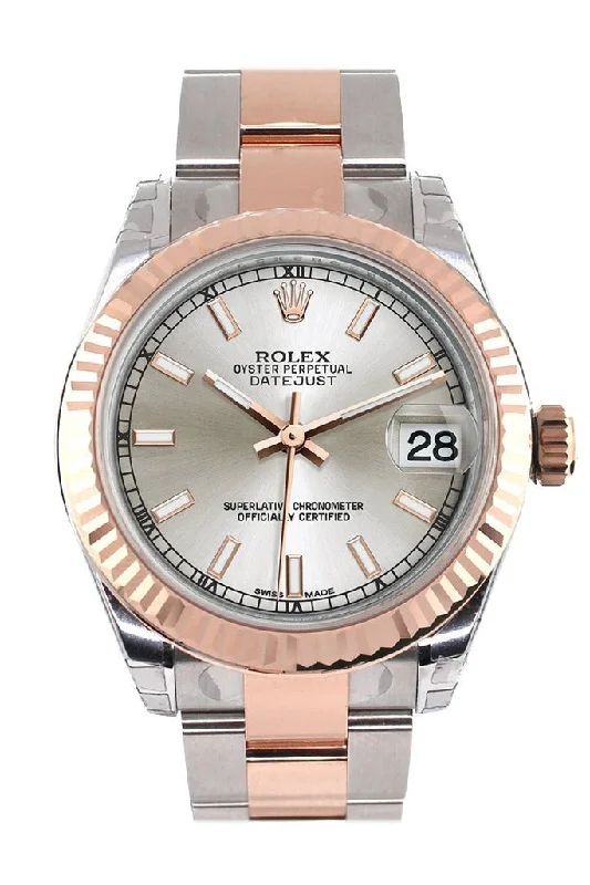 Formal watches for evening events Rolex Datejust 31 Silver Dial Fluted Bezel 18K Rose Gold Two Tone Ladies Watch 178271 Formal watches for evening events Rolex Datejust 31 Silver Dial Fluted Bezel 18K Rose Gold Two Tone Ladies Watch 178271