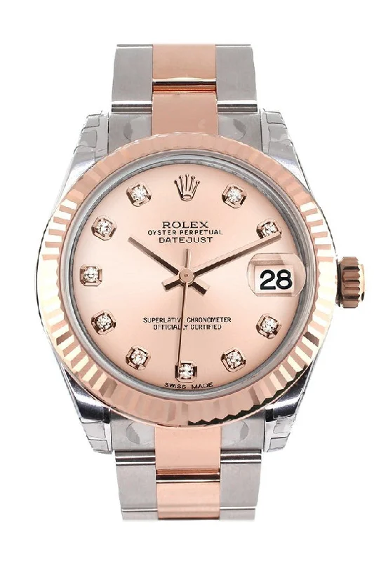 Modern design square dial watches Rolex Datejust 31 Pink Diamond Dial Fluted Bezel 18K Rose Gold Two Tone Ladies Watch 178271 Modern design square dial watches Rolex Datejust 31 Pink Diamond Dial Fluted Bezel 18K Rose Gold Two Tone Ladies Watch 178271