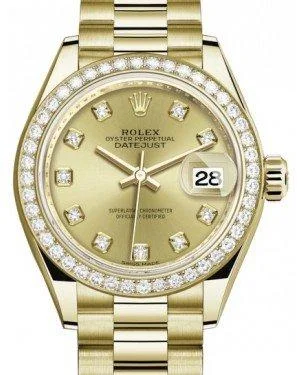 Watches with leather straps and quick release clasps Rolex Lady Datejust 28 Yellow Gold Champagne Diamond Dial & Diamond Bezel President Bracelet 279138RBR Watches with leather straps and quick release clasps Rolex Lady Datejust 28 Yellow Gold Champagne Diamond Dial & Diamond Bezel President Bracelet 279138RBR