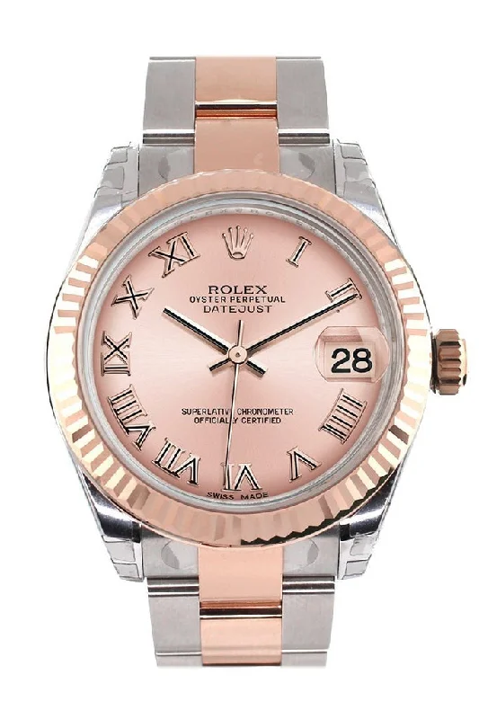 Watches with a classic look Rolex Datejust 31 Pink Roman Dial Fluted Bezel 18K Rose Gold Two Tone Ladies Watch 178271 Watches with a classic look Rolex Datejust 31 Pink Roman Dial Fluted Bezel 18K Rose Gold Two Tone Ladies Watch 178271