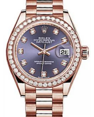 Watches with a stylish look Rolex Datejust 28 279135 Aubergine Diamond Markers & Bezel Rose Gold President - NEW Watches with a stylish look Rolex Datejust 28 279135 Aubergine Diamond Markers & Bezel Rose Gold President - NEW