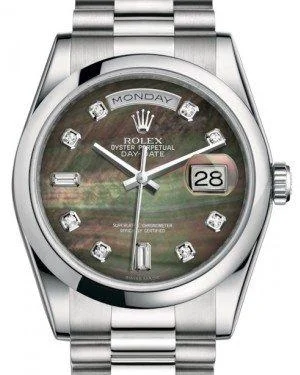 stylish watches for everyday wear Rolex Day-Date 36 Platinum Black Mother of Pearl Diamond Dial & Smooth Domed Bezel President Bracelet 118206 stylish watches for everyday wear Rolex Day-Date 36 Platinum Black Mother of Pearl Diamond Dial & Smooth Domed Bezel President Bracelet 118206