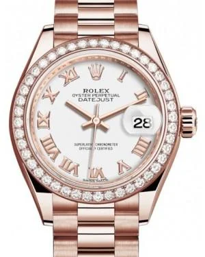 stylish watches for casual wear Rolex Lady Datejust 28 Rose Gold White Roman Dial & Diamond Bezel President Bracelet 279135RBR stylish watches for casual wear Rolex Lady Datejust 28 Rose Gold White Roman Dial & Diamond Bezel President Bracelet 279135RBR