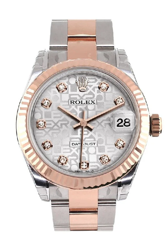 classic pocket watches for collectors Rolex Datejust 31 Silver Jubilee Diamond Dial Fluted Bezel 18K Rose Gold Two Tone Ladies Watch 178271 classic pocket watches for collectors Rolex Datejust 31 Silver Jubilee Diamond Dial Fluted Bezel 18K Rose Gold Two Tone Ladies Watch 178271