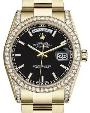 minimalistic watches for men with leather bands Rolex Day-Date 36 Yellow Gold Black Index Dial & Diamond Set Case & Bezel Oyster Bracelet 118388 minimalistic watches for men with leather bands Rolex Day-Date 36 Yellow Gold Black Index Dial & Diamond Set Case & Bezel Oyster Bracelet 118388