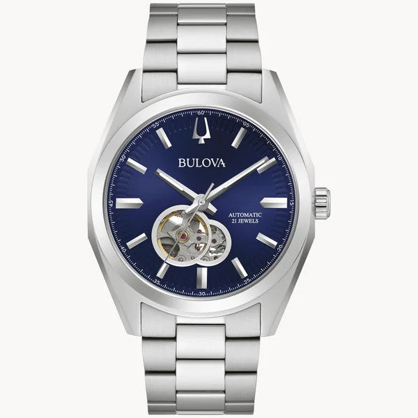Women's dress watches with elegant straps   Bulova 96A275 Surveyor Automatic Blue Dial