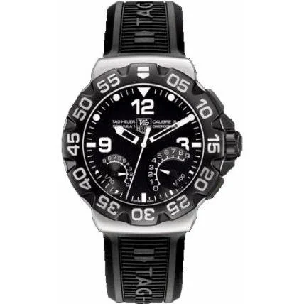 Modern design square dial watches   Tag Heuer Men's CAH7010.FT6026 Formula 1 Chronograph Black Rubber Watch