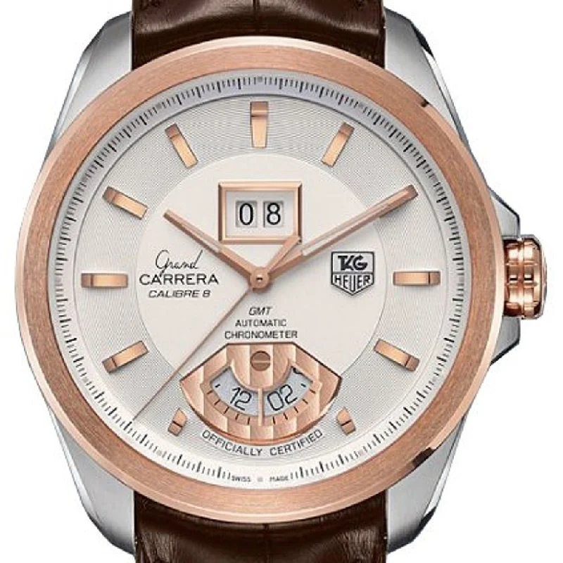 Watches for daily wear   Tag Heuer Men's WAV5152.FC6225 Grand Carrera Brown Leather Watch