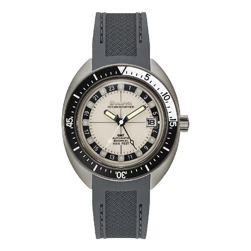 Watches with leather straps and quick release clasps   Reloj Bulova Oceanographer  GMT 98B407