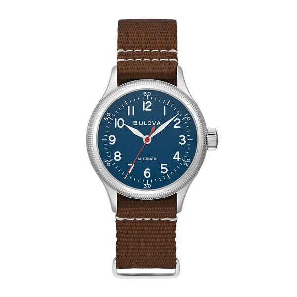 watches with custom engravings for gifts   Bulova 96A282 Aviation Pilots Hack Watch Blue Dial
