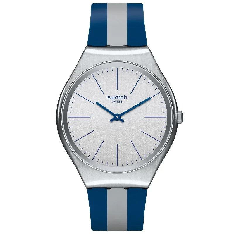 women’s watches with interchangeable bands   Swatch Men's SYXS107 Skinspring Two-Tone Silicone Watch