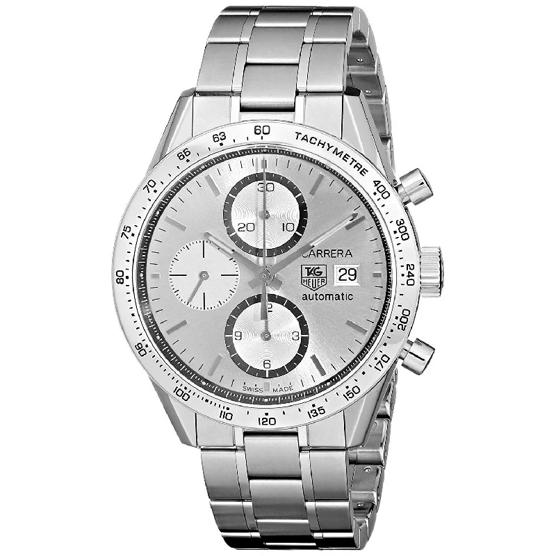 minimalistic watches for men with leather bands   Tag Heuer Men's CV2017.BA0794 Carrera Chronograph Stainless Steel Watch