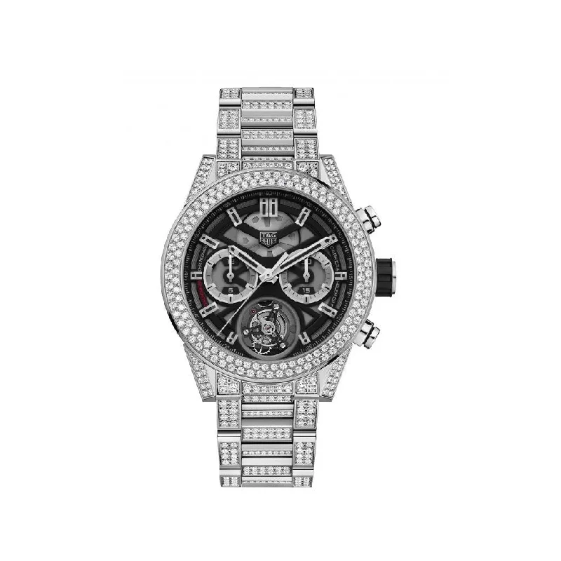 Watches made for exclusive collectors   Tag Heuer Men's CAR5A1Z.BA0510 Carrera Chronograph Stainless Steel with Sets of Diamonds Watch
