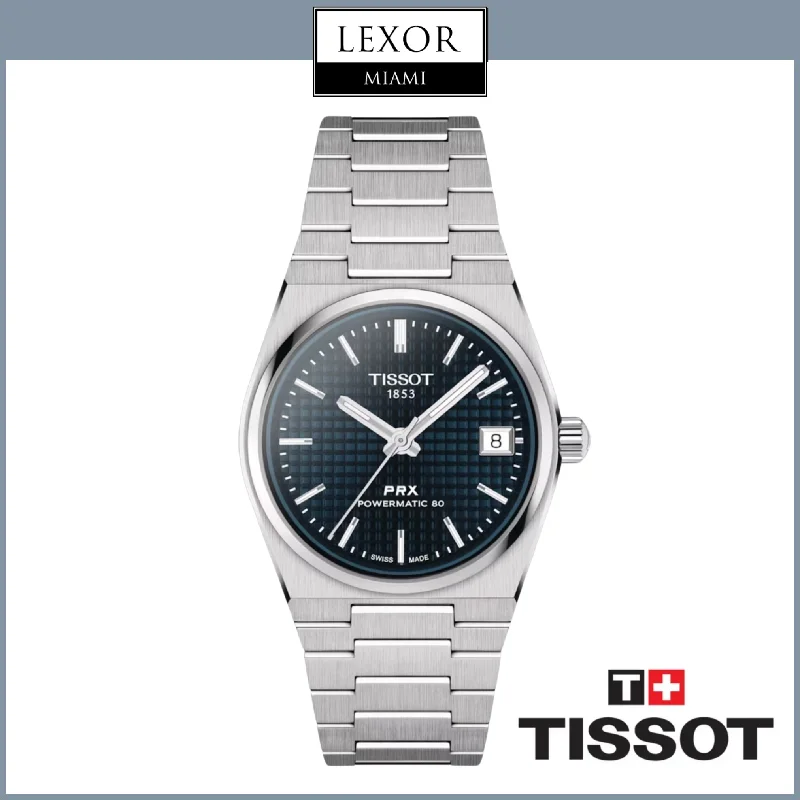 Watches for daily wear   TISSOT T1372071104100 PRX UNISEX PW80 SS BR BL IND 35MM Watch