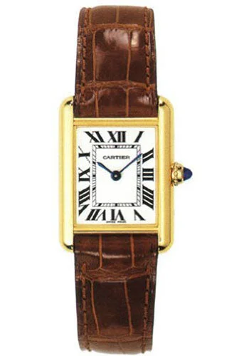 best luxury watches for men   Cartier Tank Louis Cartier Watch - Small Yellow Gold Case - Alligator Strap - W1529856