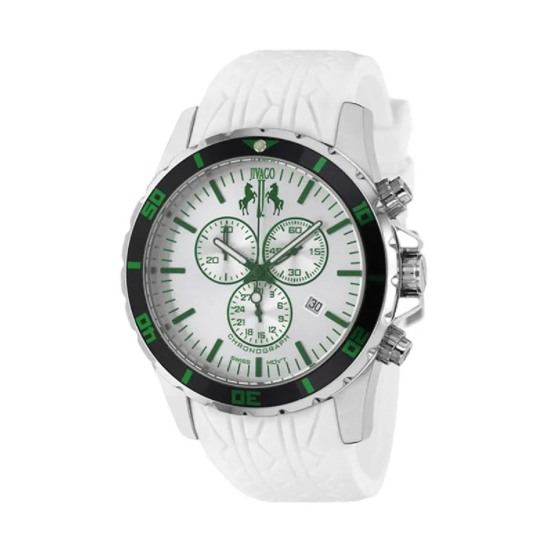 best luxury watches for men   Jivago Men's JV0126 Ultimate Chronograph White Silicone Watch