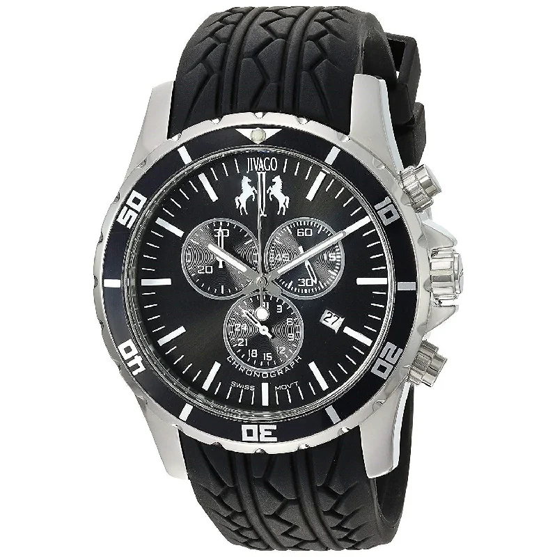 Watches with a sophisticated look   Jivago Men's JV0121 Ultimate Chronograph Black Silicone Watch