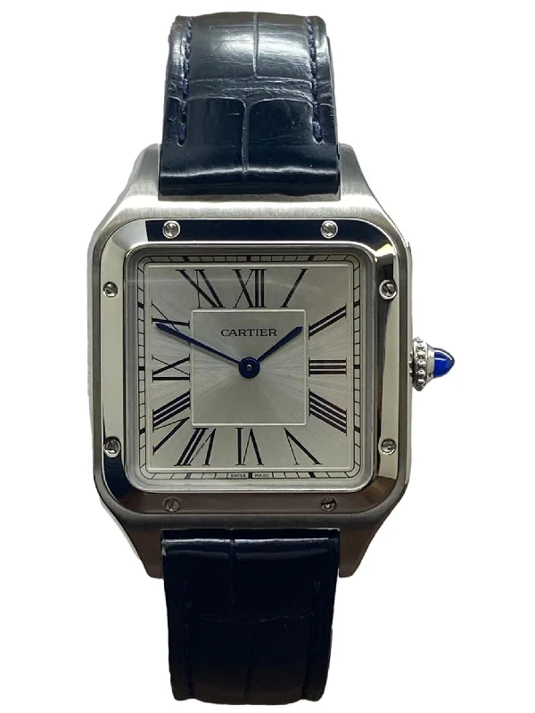 Watches with adjustable straps for a perfect fit   Cartier Santos Dumont WSSA0022 Silver Dial Quartz Men's Watch