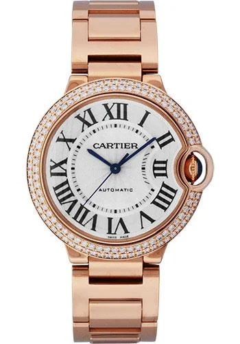 Vintage style quartz watches Cartier Ballon Bleu de Cartier Watch - Medium Pink Gold Case - Diamond Bezel - WE9005Z3 Vintage style quartz watches Cartier Ballon Bleu de Cartier Watch - Medium Pink Gold Case - Diamond Bezel - WE9005Z3