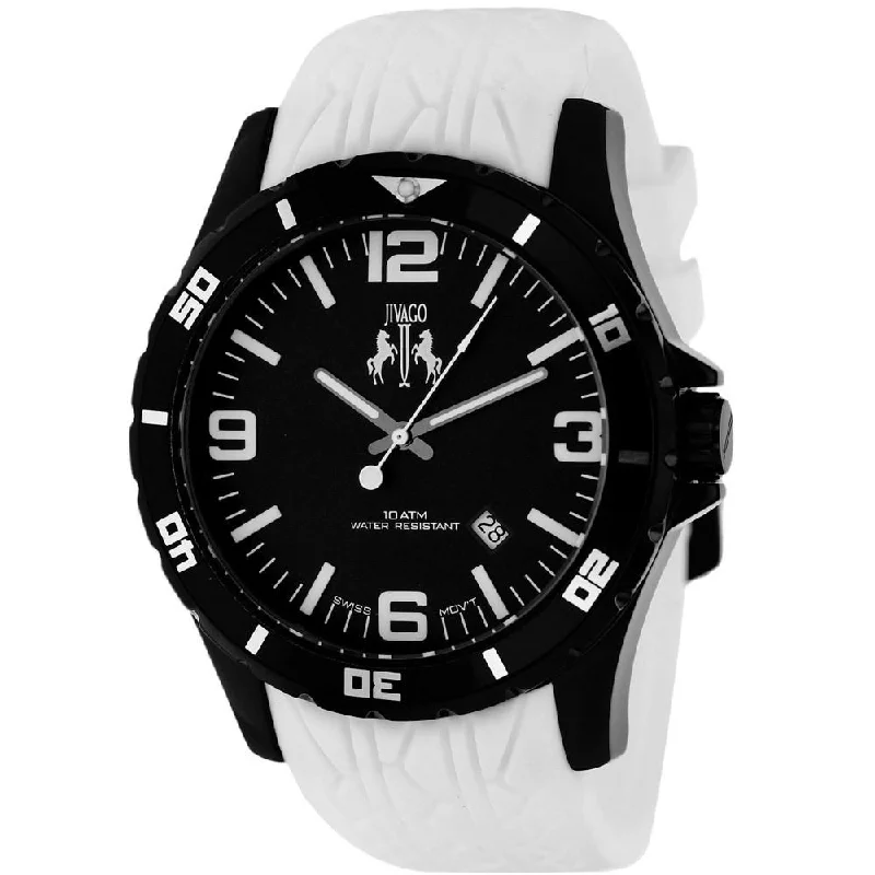 classic pocket watches for collectors   Jivago Men's JV0114 Ultimate White Silicone Watch