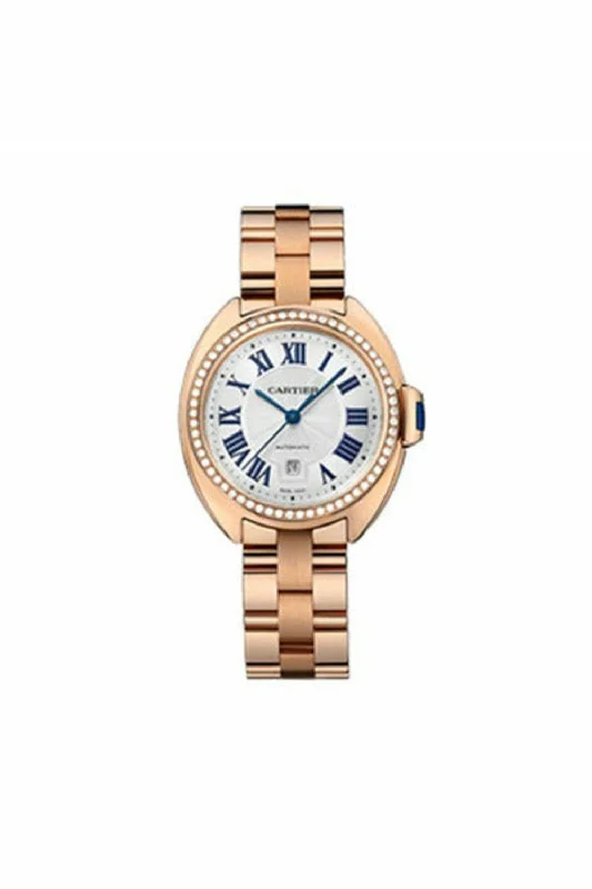 designer watches for special occasions cartier cle de cartier 31mm pink gold diamond case white dial ladies watch ref. wjcl0046 designer watches for special occasions cartier cle de cartier 31mm pink gold diamond case white dial ladies watch ref. wjcl0046