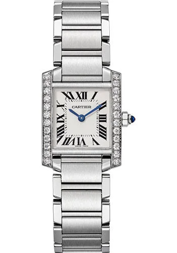 Watches for daily wear   Cartier Tank Francaise Watch - 25.20 mm Steel Diamond Case - W4TA0008